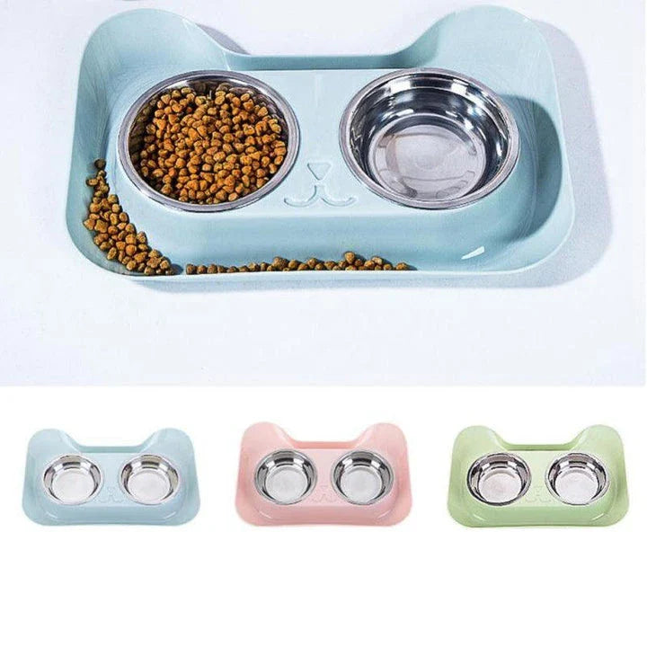 A durable, stainless steel dog bowl with raised edges and a sleek, modern design for hassle-free pet feeding.