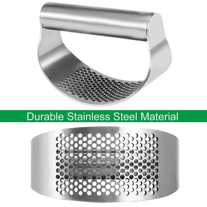 Trendha Ergonomic Design Garlic Press - Stainless Steel Mincing Tool for Garlic, Ginger, and More
