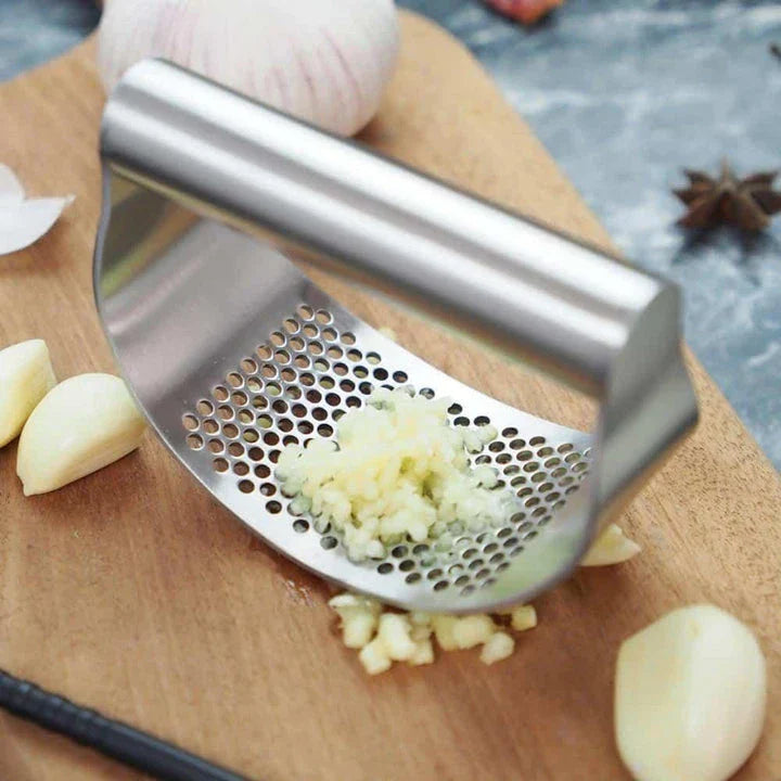 Trendha Ergonomic Design Garlic Press - Stainless Steel Mincing Tool for Garlic, Ginger, and More