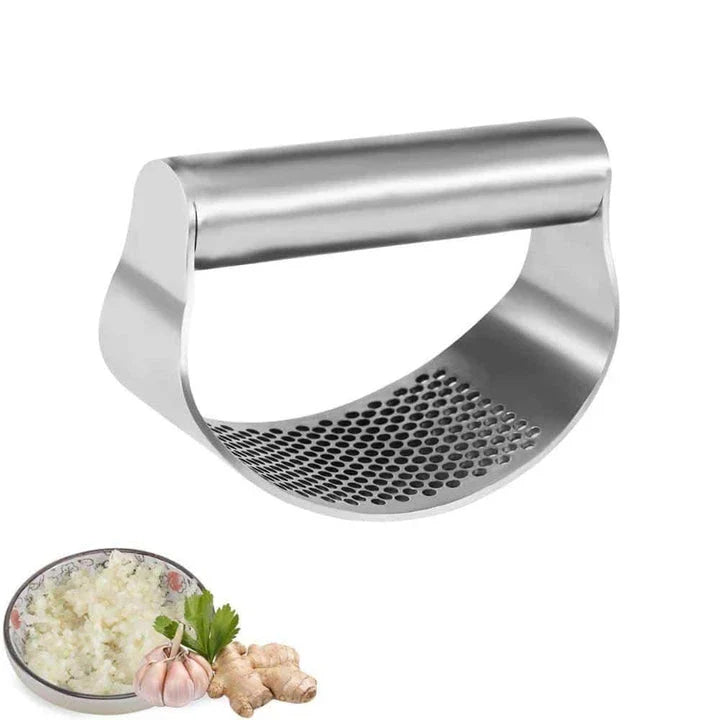 Trendha Ergonomic Design Garlic Press - Stainless Steel Mincing Tool for Garlic, Ginger, and More