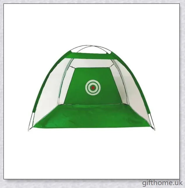 Golf practice driving net with rip-resistant target and wide openings for indoor and outdoor use