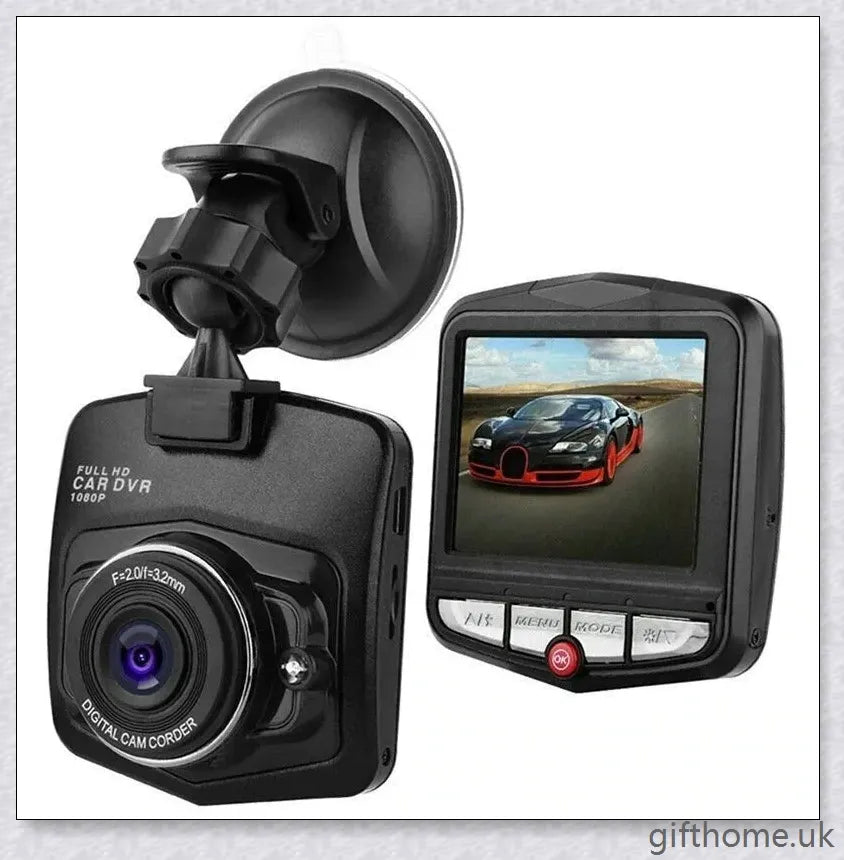 Dual lens car dash cam with 360-degree swivel and motion sensor for comprehensive road surveillance and incident recording