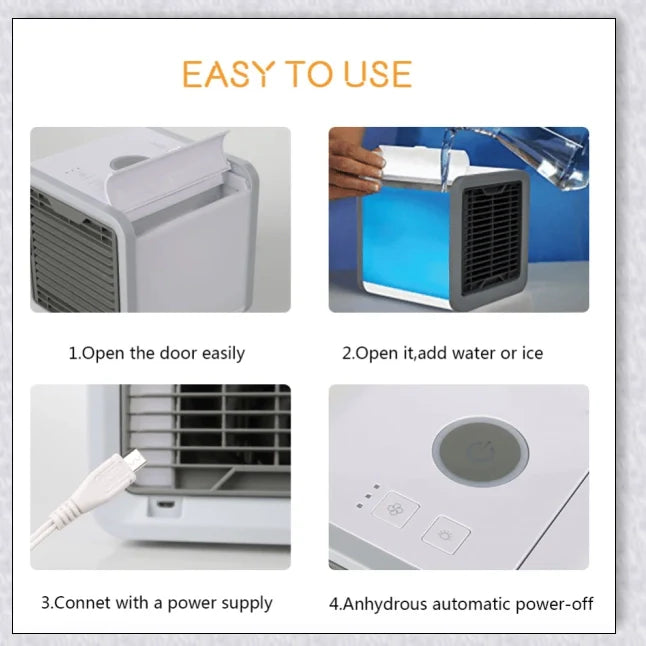 Portable Mini Air-Conditioner with compact, space-saving design for personal cooling