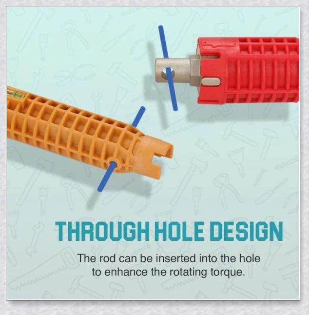 The Plumber's Sink Wrench, a high-quality plumbing tool designed to easily reach and turn hard-to-access nuts and bolts in tight spaces.
