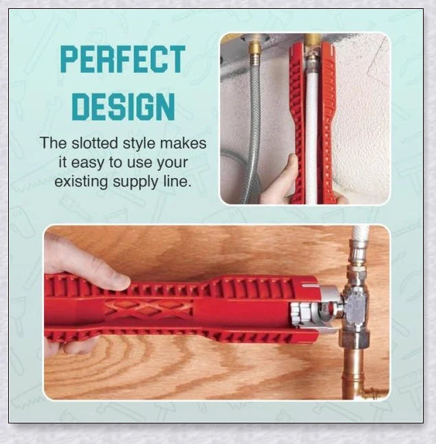 The Plumber's Sink Wrench, a high-quality plumbing tool designed to easily reach and turn hard-to-access nuts and bolts in tight spaces.