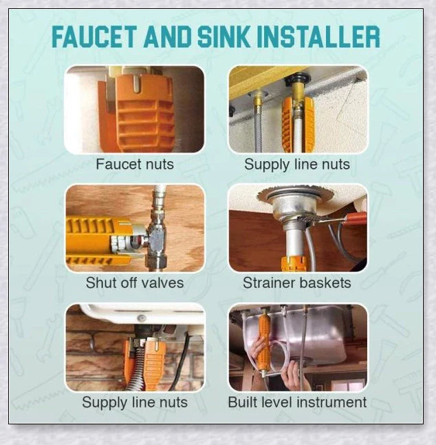 The Plumber's Sink Wrench, a high-quality plumbing tool designed to easily reach and turn hard-to-access nuts and bolts in tight spaces.