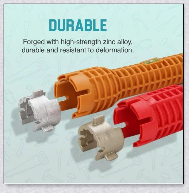 The Plumber's Sink Wrench, a high-quality plumbing tool designed to easily reach and turn hard-to-access nuts and bolts in tight spaces.