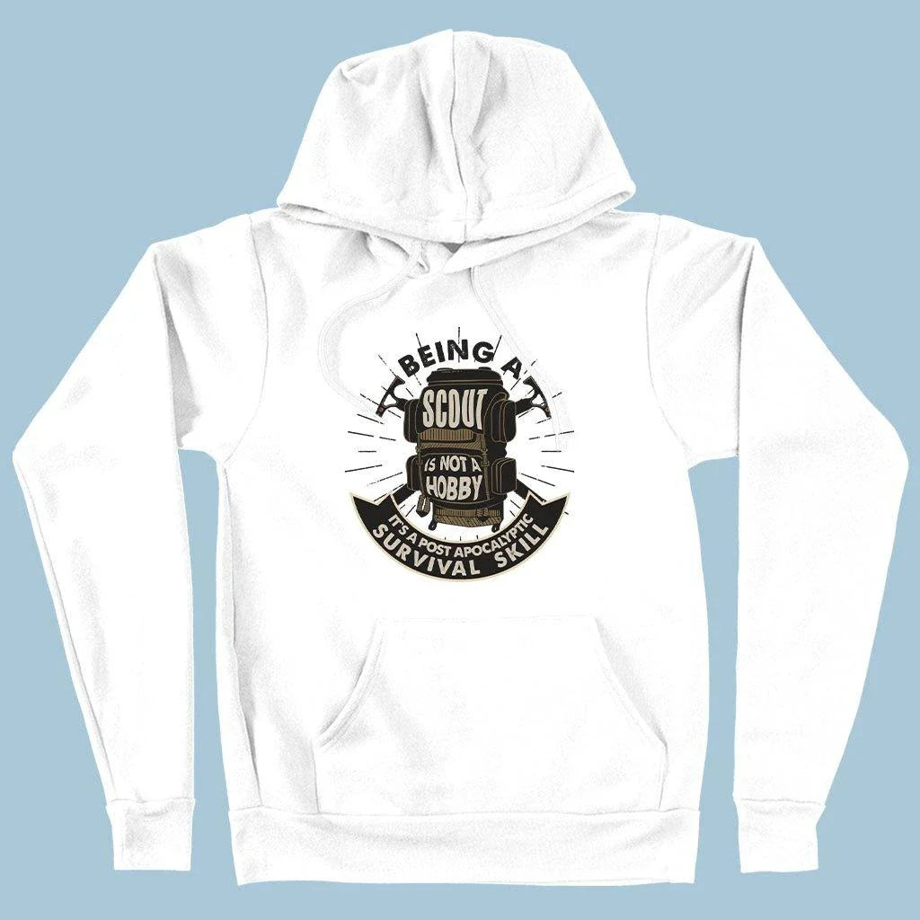 A comfortable, stylish, and eco-friendly hoodie designed for UK scouting enthusiasts, featuring a cosy fleece lining and adjustable drawstring hood.