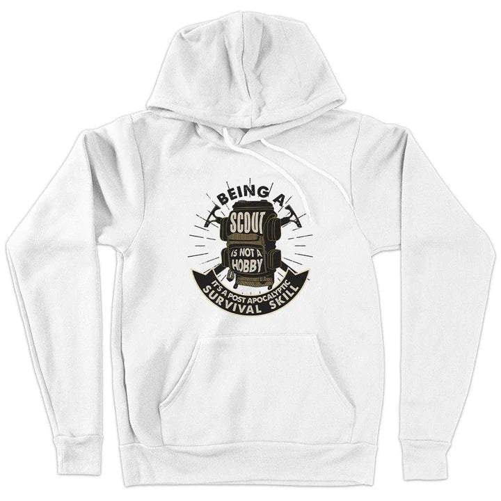 A comfortable, stylish, and eco-friendly hoodie designed for UK scouting enthusiasts, featuring a cosy fleece lining and adjustable drawstring hood.