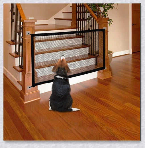 Indoor Retractable Dog Gate Mesh - Adjustable and Durable Gate Protecting Home Safety