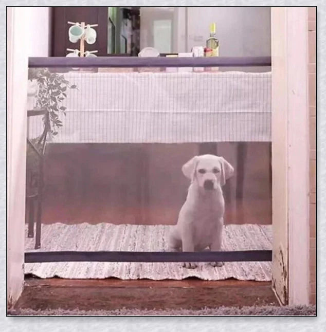 Indoor Retractable Dog Gate Mesh - Adjustable and Durable Gate Protecting Home Safety