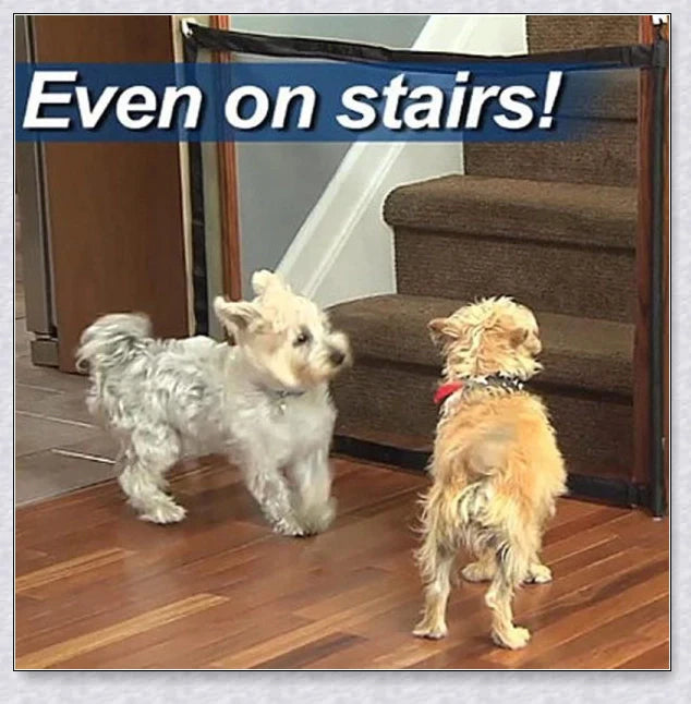 Indoor Retractable Dog Gate Mesh - Adjustable and Durable Gate Protecting Home Safety