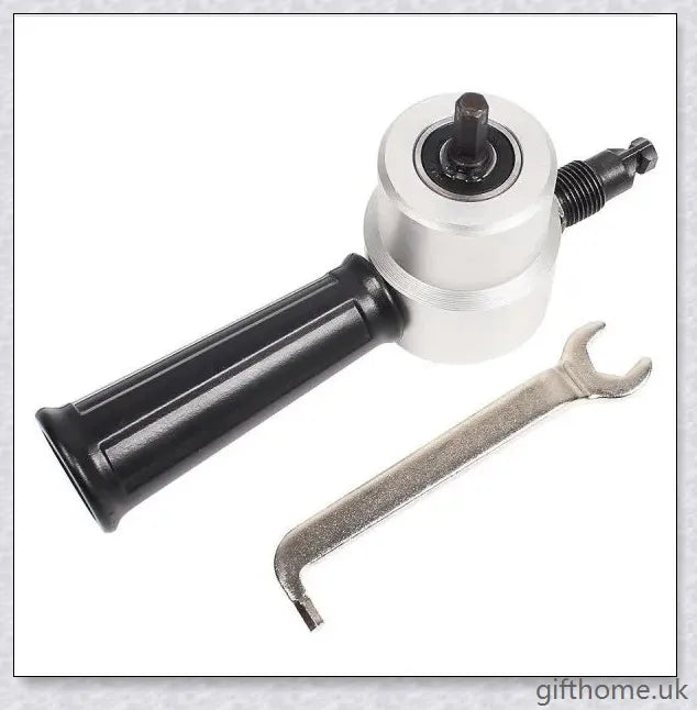 Premium Double-Head Metal Sheet Cutter & Drill Attachment - Compact, Adjustable, and Powerful Cutting Tool