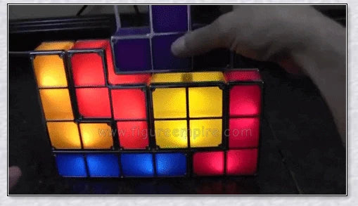 Tetris Constructible Desk Lamp Light - Modular LED-illuminated blocks for endless creative configurations