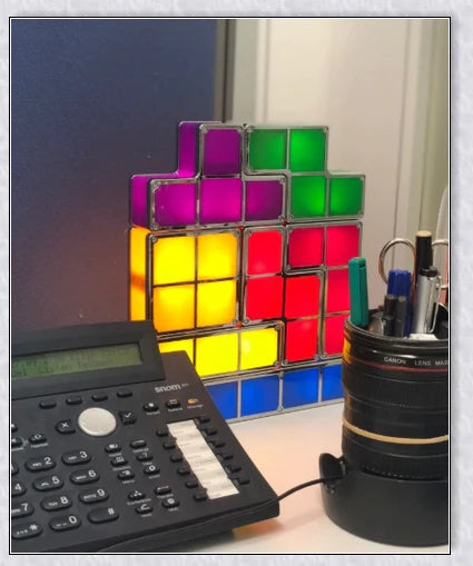 Tetris Constructible Desk Lamp Light - Modular LED-illuminated blocks for endless creative configurations