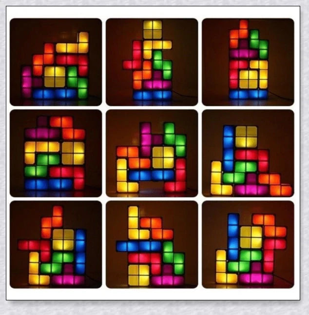 Tetris Constructible Desk Lamp Light - Modular LED-illuminated blocks for endless creative configurations