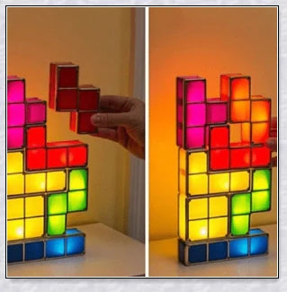 Tetris Constructible Desk Lamp Light - Modular LED-illuminated blocks for endless creative configurations