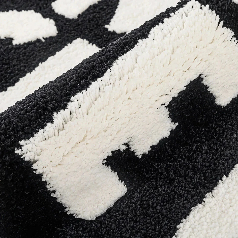 Never Give Up Motivational Tufted Rug for Bathroom and Bedroom - Soft, Plush, Inspiring Home Decor