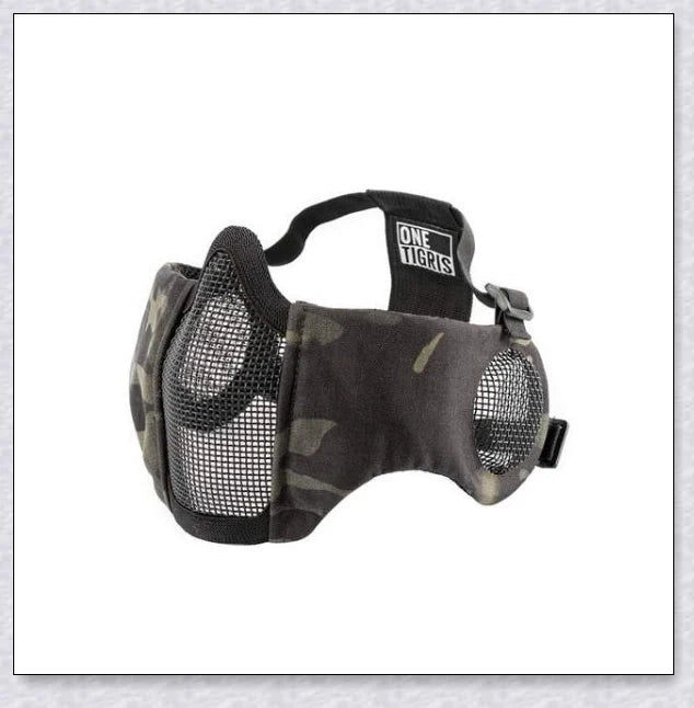 Tactical Foldable Mesh Mask With Ear Protection for Airsoft Gameplay