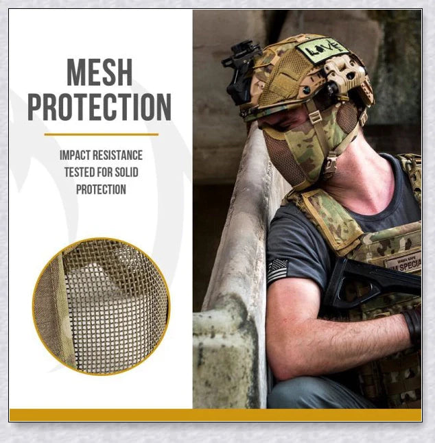 Tactical Foldable Mesh Mask With Ear Protection for Airsoft Gameplay