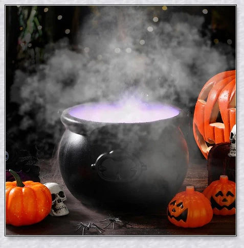 Halloween Witch Pot Smoke Machine Mist Maker with colourful LED lighting and mesmerising mist effect