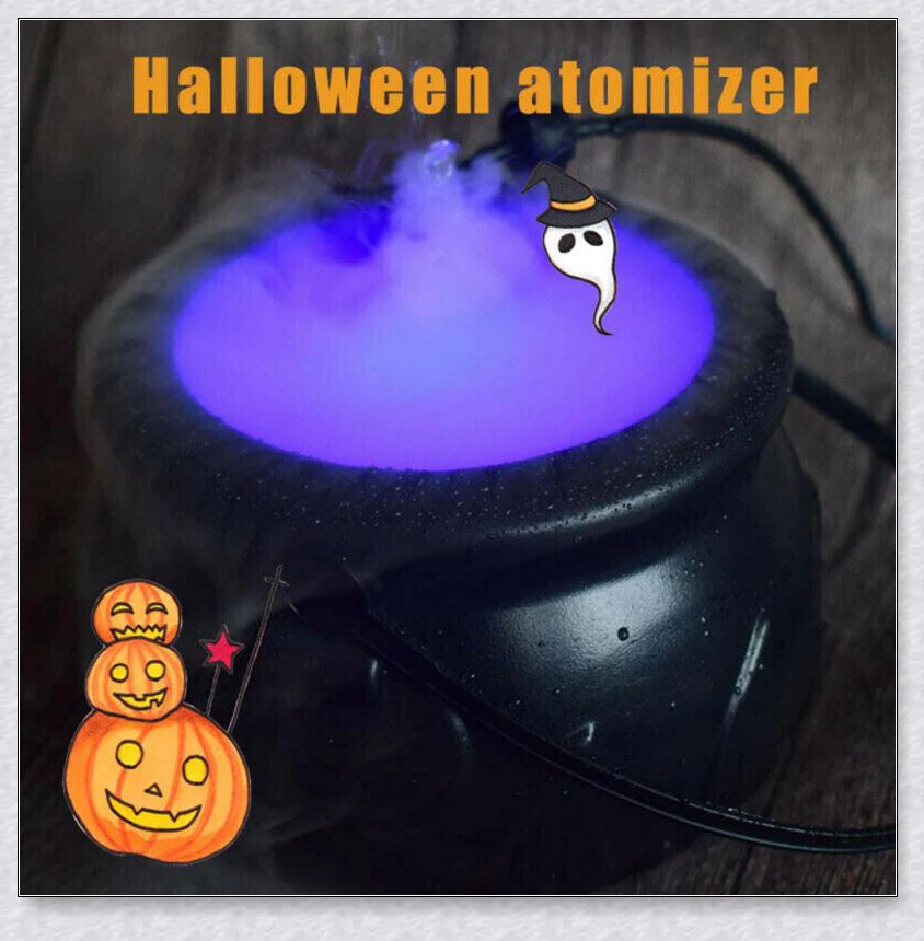 Halloween Witch Pot Smoke Machine Mist Maker with colourful LED lighting and mesmerising mist effect