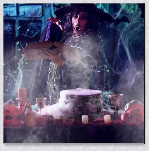 Halloween Witch Pot Smoke Machine Mist Maker with colourful LED lighting and mesmerising mist effect