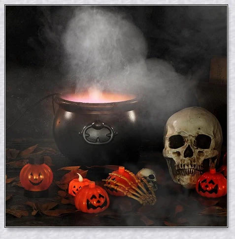 Halloween Witch Pot Smoke Machine Mist Maker with colourful LED lighting and mesmerising mist effect