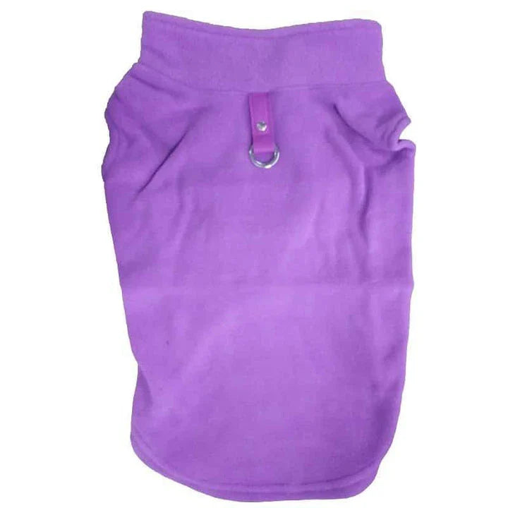 A cosy, warm fleece vest for dogs in a classic solid royal blue colour