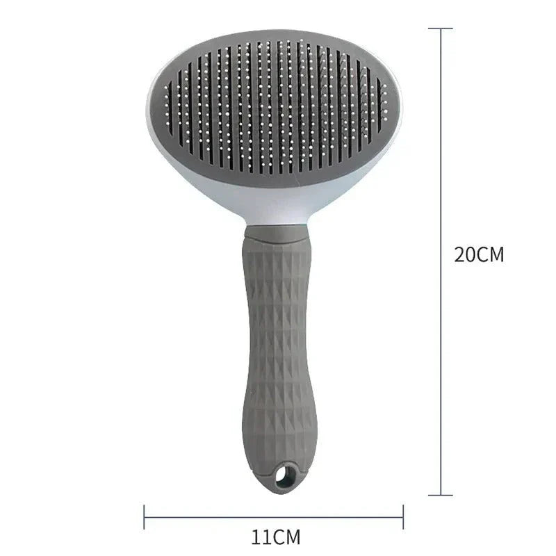 A multi-purpose pet grooming brush designed for dogs, cats, and other furry pets with premium materials and massage features.