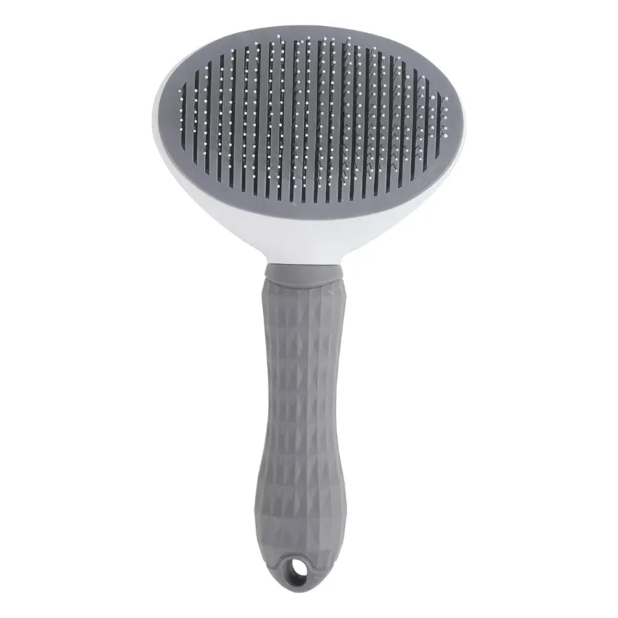 A multi-purpose pet grooming brush designed for dogs, cats, and other furry pets with premium materials and massage features.
