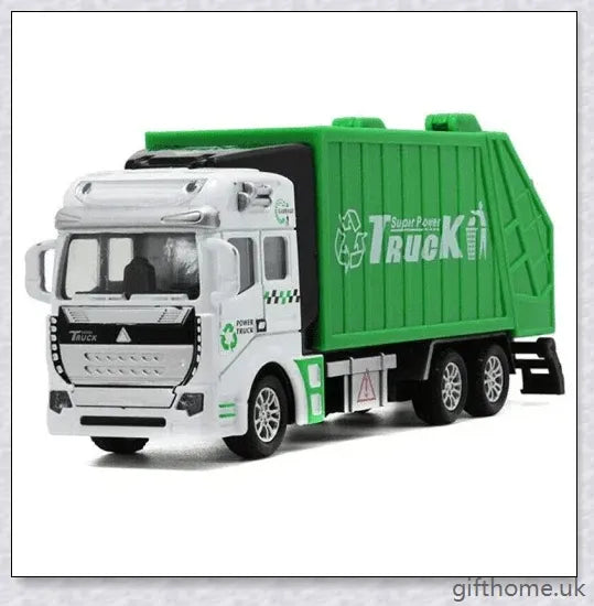 GiftHome_UK Garbage Truck Toy Friction-Powered Waste Management Recycling Truck Toy Set