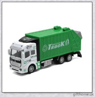Detailed and realistic garbage truck toy with smooth-rolling wheels, movable backdoor, and trash bin for interactive, educational play