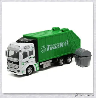 Detailed and realistic garbage truck toy with smooth-rolling wheels, movable backdoor, and trash bin for interactive, educational play