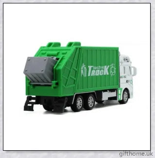 Detailed and realistic garbage truck toy with smooth-rolling wheels, movable backdoor, and trash bin for interactive, educational play