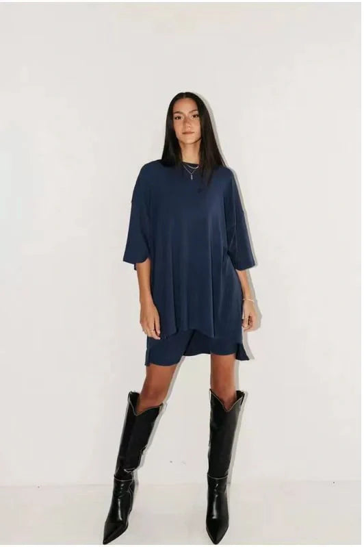 Stylish viscose tee and shorts set in a range of sophisticated colours, perfect for the modern UK woman's wardrobe
