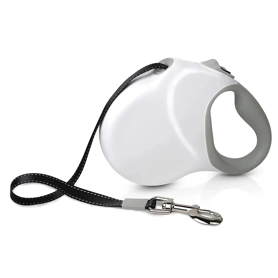 Robust and durable retractable dog leash with reflective material and anti-slip handle for medium to large dogs