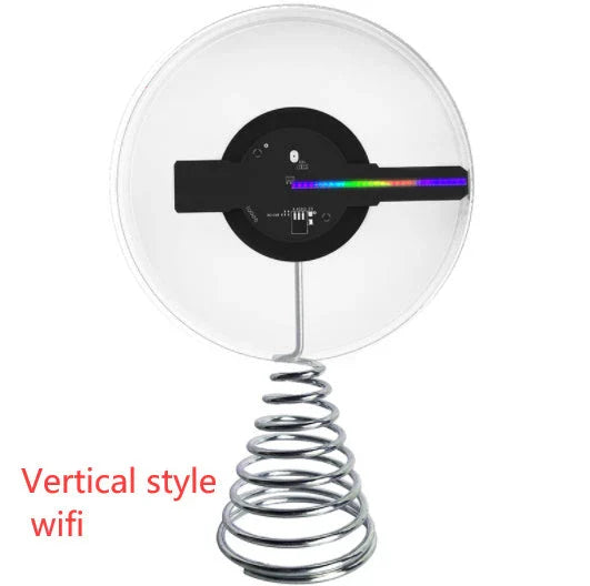 A 3D holographic desk lamp with a 12cm Christmas ball design, creating a captivating 3D display and featuring built-in Bluetooth speakers.