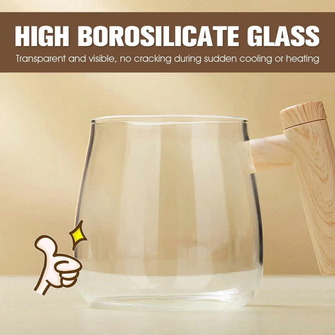 Electric Self Stirring Coffee Mug with Handle, 400ml capacity, transparent design, perfect for hot drinks