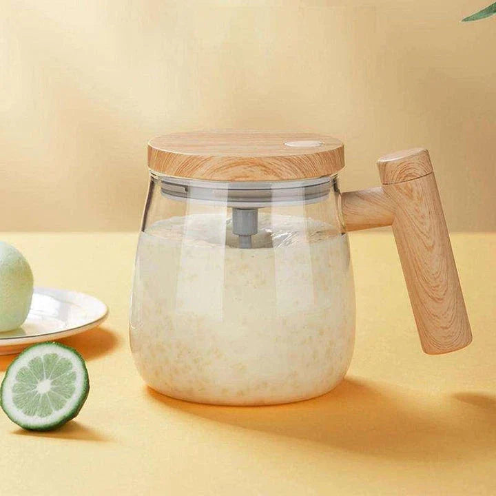 Electric Self Stirring Coffee Mug with Handle, 400ml capacity, transparent design, perfect for hot drinks