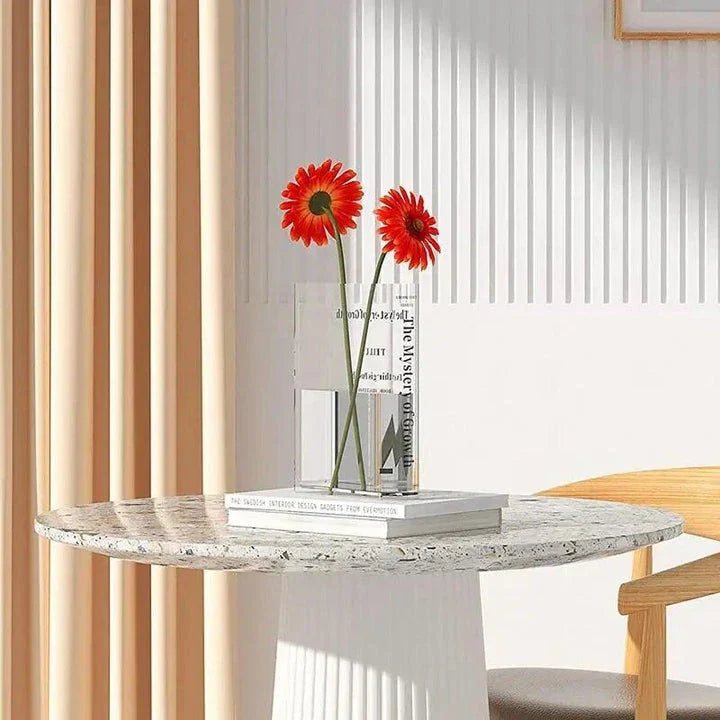 Modern Acrylic Book Flower Vase with Elegant Design and Versatile Functionality