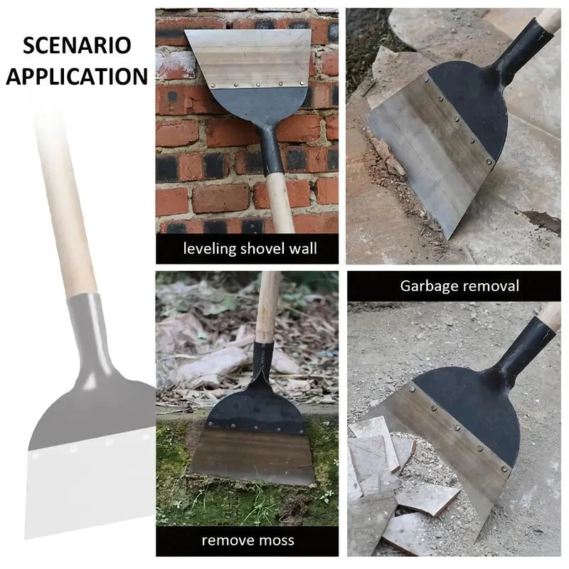 GiftHome_UK Multifunctional Heavy Duty Garden Cleaning Shovel - Flat Head, Manganese Steel