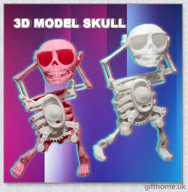 3D Model Mini Skull Printing Customised Funny Style Lucky Toy, a desk accessory with mesmerising 3D gravity-defying movements