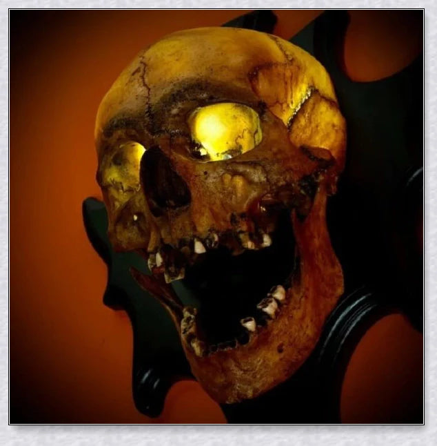 Skull Lamp 'Singing Head' Night Light - A captivating resin lamp that casts a mesmerising glow, perfect for Halloween and gothic-inspired home decor