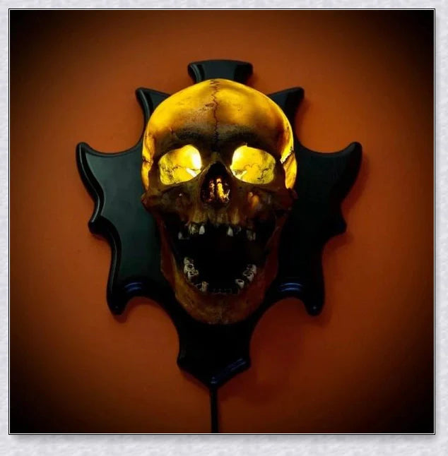 Skull Lamp 'Singing Head' Night Light - A captivating resin lamp that casts a mesmerising glow, perfect for Halloween and gothic-inspired home decor