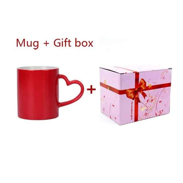 Trendha's Heat Sensitive Custom Printed Mug featuring a hidden design that appears when filled with hot liquid