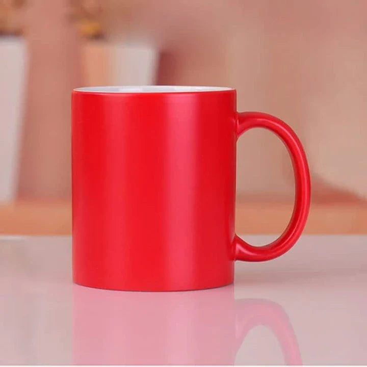 Trendha's Heat Sensitive Custom Printed Mug featuring a hidden design that appears when filled with hot liquid