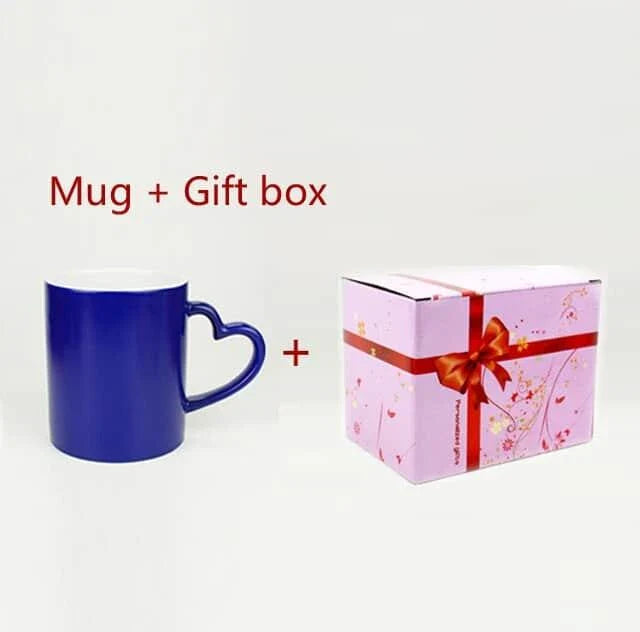 Trendha's Heat Sensitive Custom Printed Mug featuring a hidden design that appears when filled with hot liquid