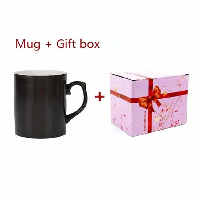 Trendha's Heat Sensitive Custom Printed Mug featuring a hidden design that appears when filled with hot liquid