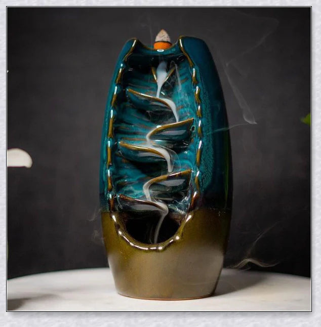 Incense Falls incense burner with mesmerising smoke cascade effect, delivering a calming and rejuvenating aromatherapy experience